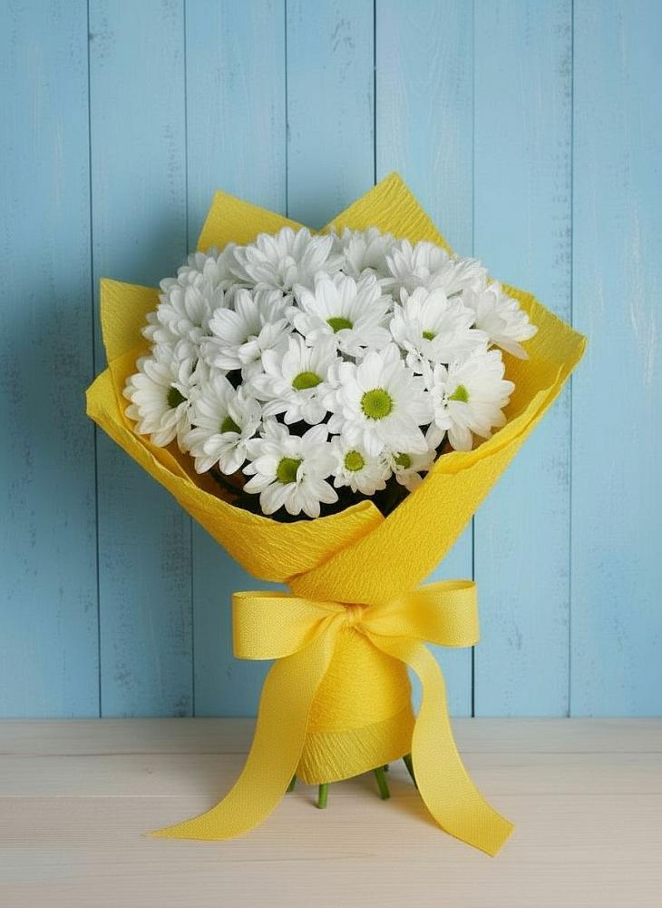 Букет Застенчивые лепестки в Башмаково Букет цветов из: Хризантемы в Башмаково